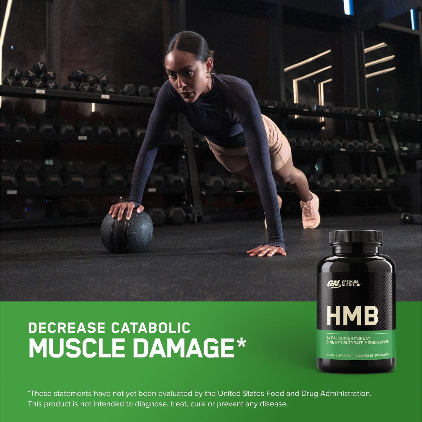 Optimum Nutrition HMB 1000 Caps – 3 g HMB per Serving, 90 Capsules, GMP Certified