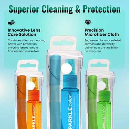 OPTIPAK Eyeglass Lens Cleaner Kit – Vinyl Flip-Top Pouch with 4x 1oz Bottles + 4 Microfiber Cloths