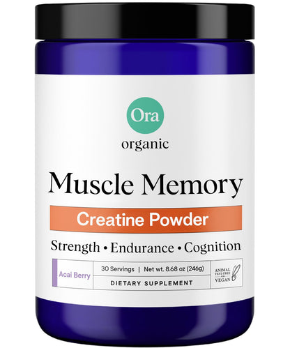 Ora Organic Creatine Monohydrate Powder – Acai Berry, 30 Servings | German-Sourced Creavitalis, elevATP, D-Ribose & Taurine