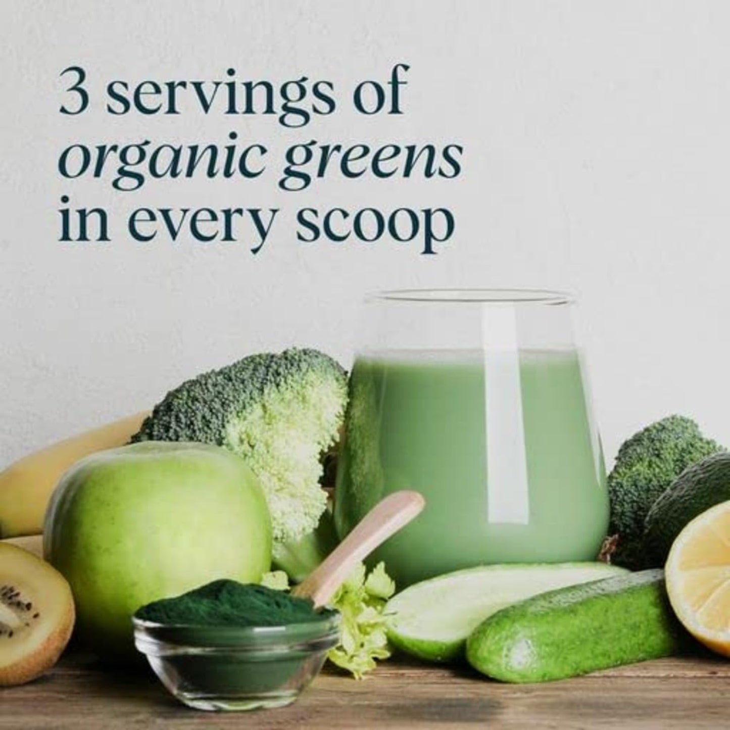Ora Organic Greens Powder – Citrus Flavor, 30 Servings | Vegan, Gluten-Free, 20+ Organic Greens + Adaptogens