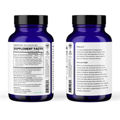 Ora Organic Hormone Balance for Women | Hormonal Acne & PMS Support | 90 Capsules