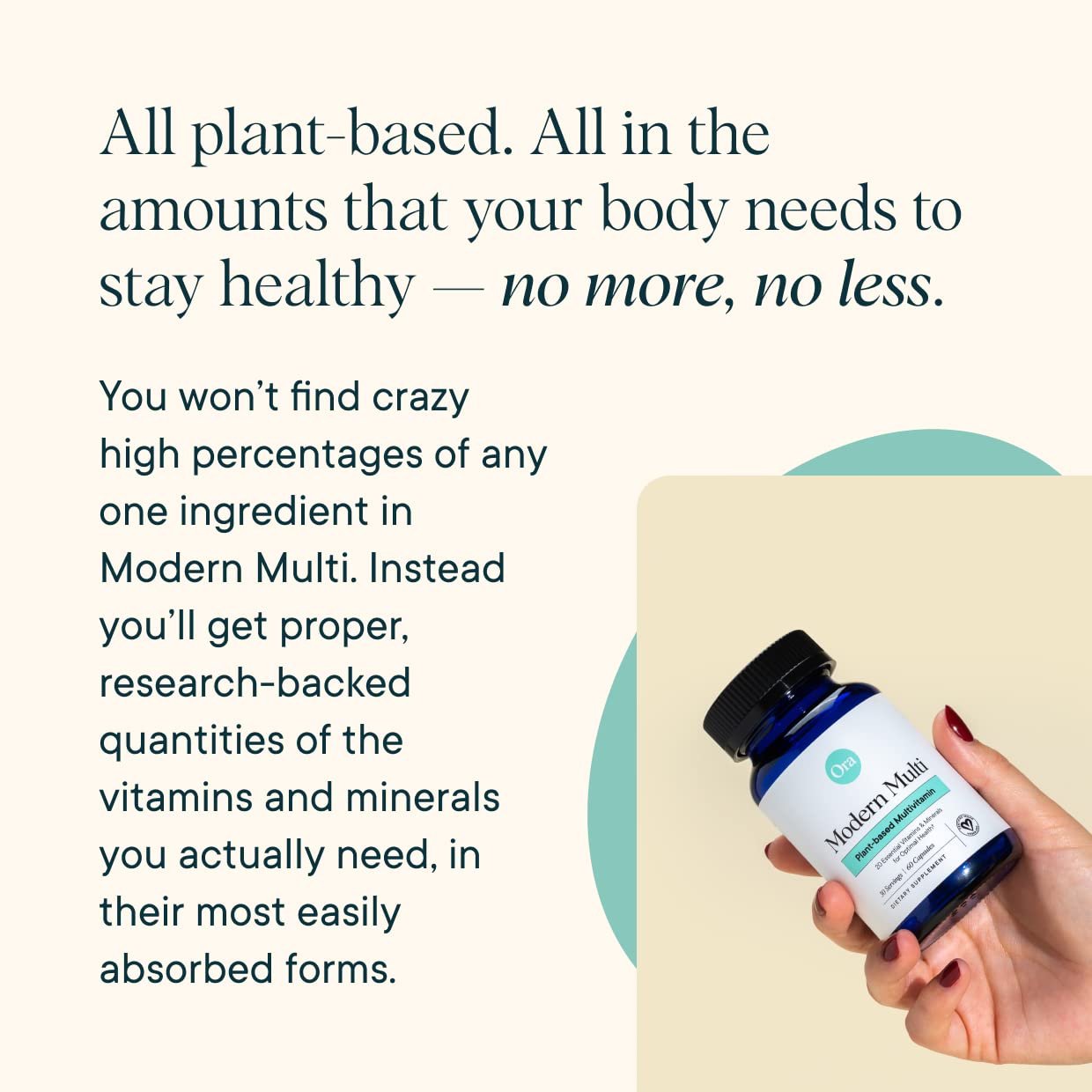 Ora Organic Plant Based Multivitamin for Women & Men | Blue Light Protection