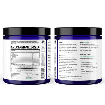 Ora Organic Vegan Collagen-Boosting Powder for Hair, Skin & Nails – Vanilla, 20 Servings