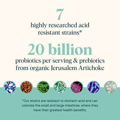 Ora Organic Prebiotic & Probiotic Powder – 20B CFU, 7 Strains, Lavender Lemonade, 30 Servings