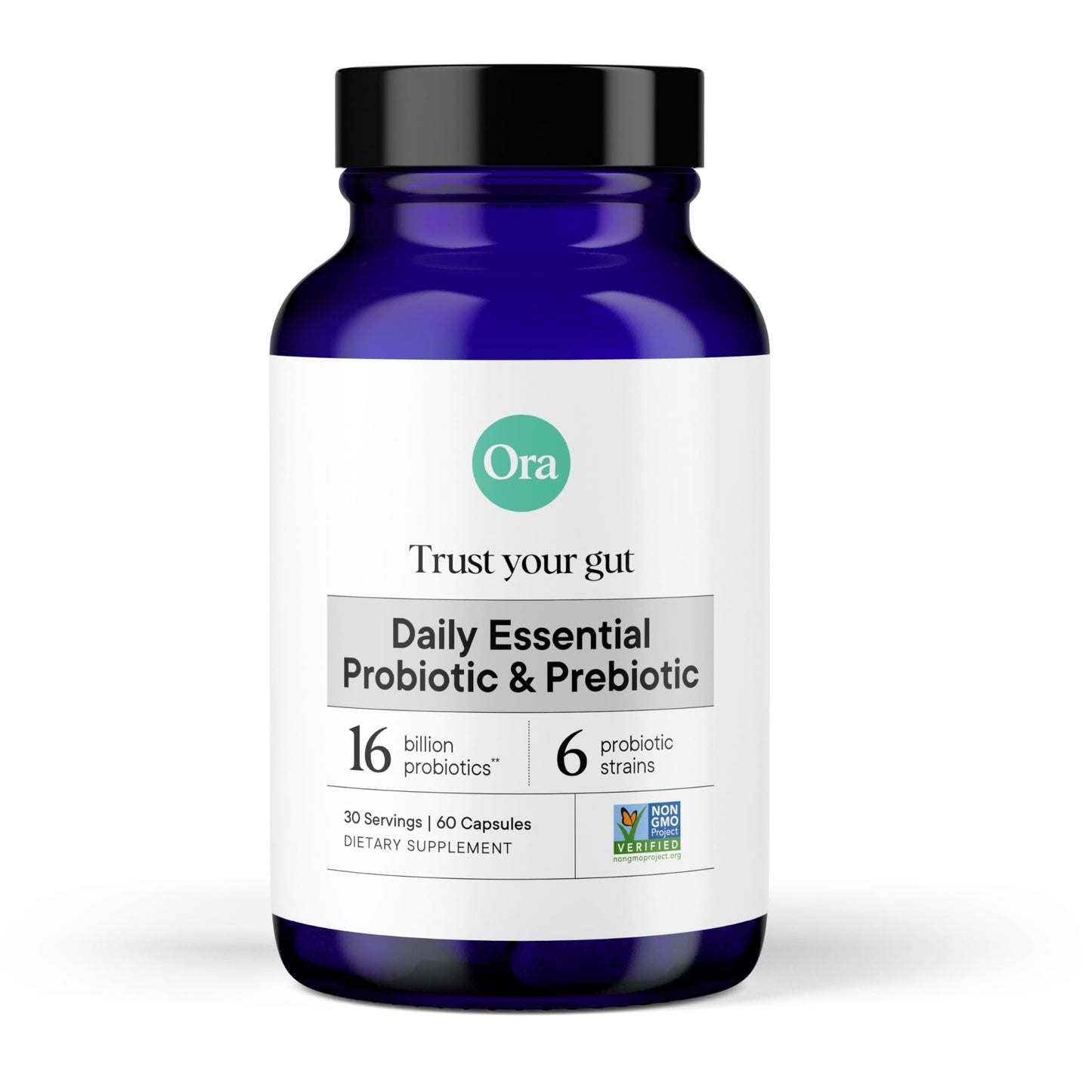 Ora Organic Probiotics with Prebiotics – 16 Billion CFU, 6 Strains (L. Acidophilus, L. Reuteri, B. Bifidum, B. Breve, B. Lactis, B. Longum)