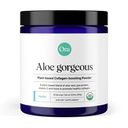 Ora Organic Vegan Collagen-Boosting Powder for Hair, Skin & Nails – Vanilla, 20 Servings