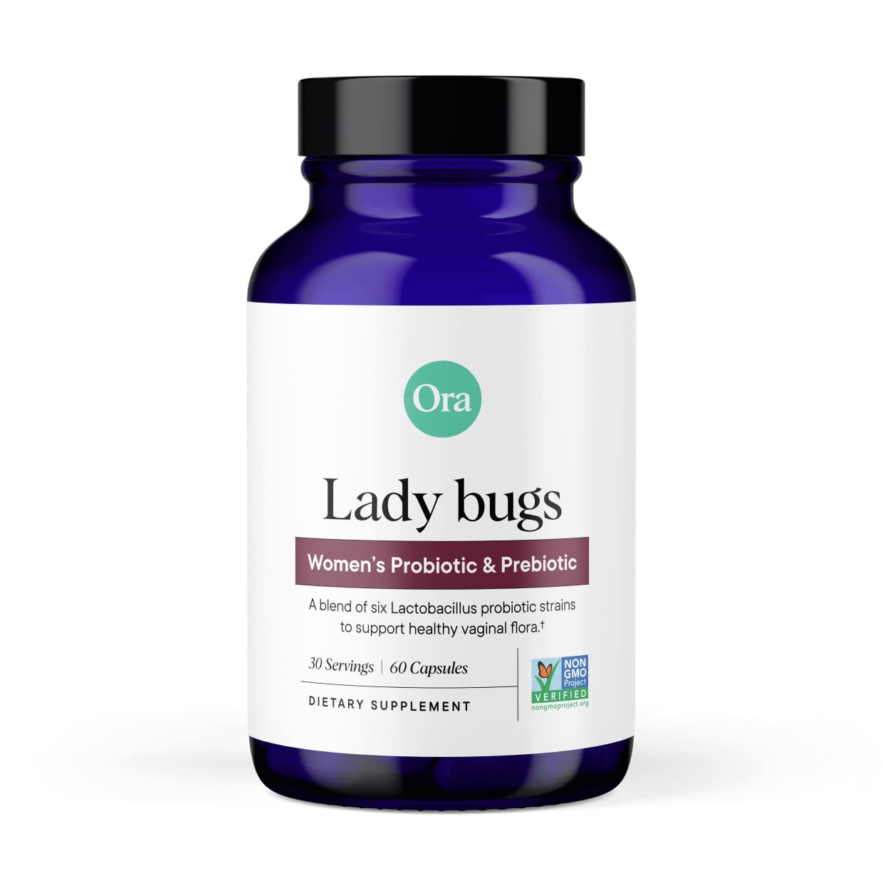 Ora Organic Prebiotics & Probiotics for Women — 16B CFU, 6 Strains, 60 Vegan Capsules