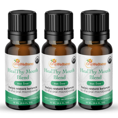 OraWellness Nut Free Organic Tooth Oil – USA Made, Fluoride Free, 3-Pack
