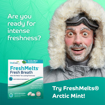 Oracoat FreshMelts Fresh Breath Stick-on Melts – 60 Count, Sugar-Free, Non-Acidic, Arctic Mint