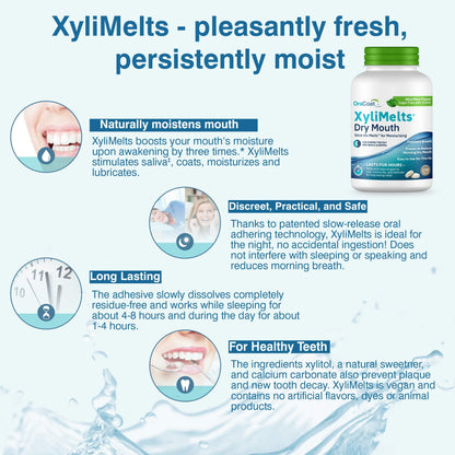 Oracoat XyliMelts Dry Mouth Discs – Sugar Free with Xylitol, Mint, 230 Count, 8-Hour Relief