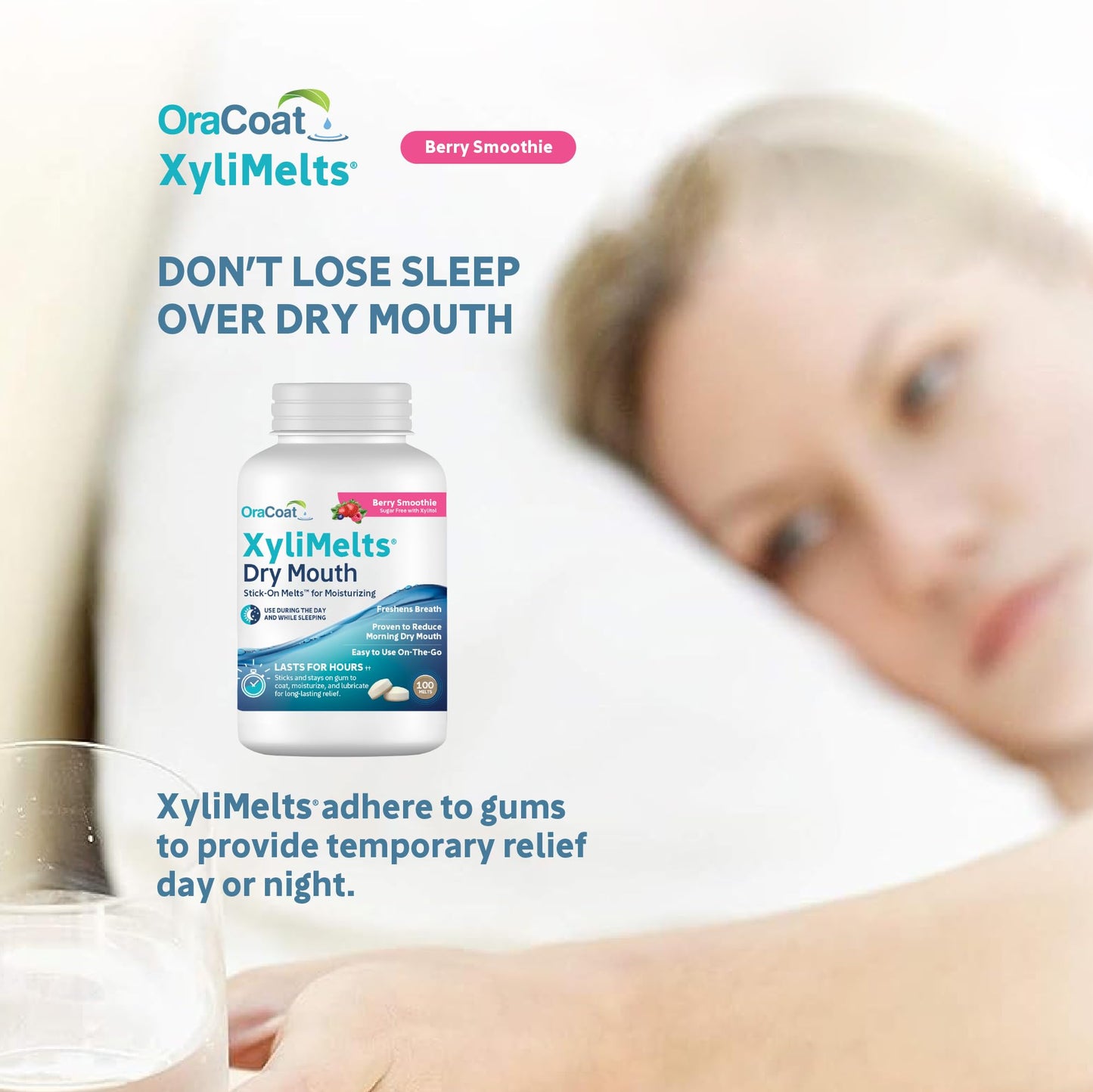 Oracoat XyliMelts – Dry Mouth Relief Discs (Berry Smoothie) – 8-Hour Relief, 100 Count