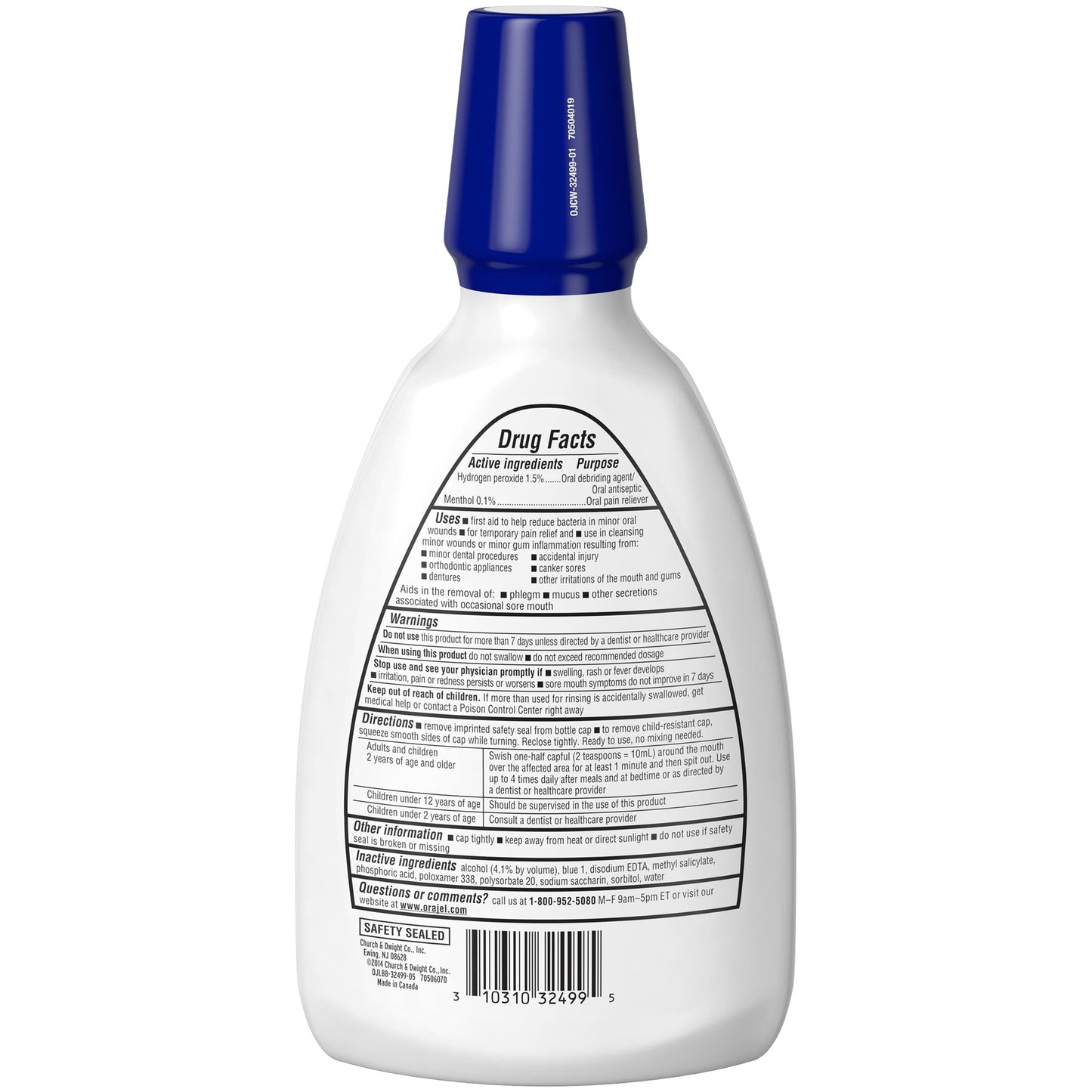 Orajel Nonseptic Mouth Sore Rinse 16oz Mint - 3-Pack | Pain Relief & Healing