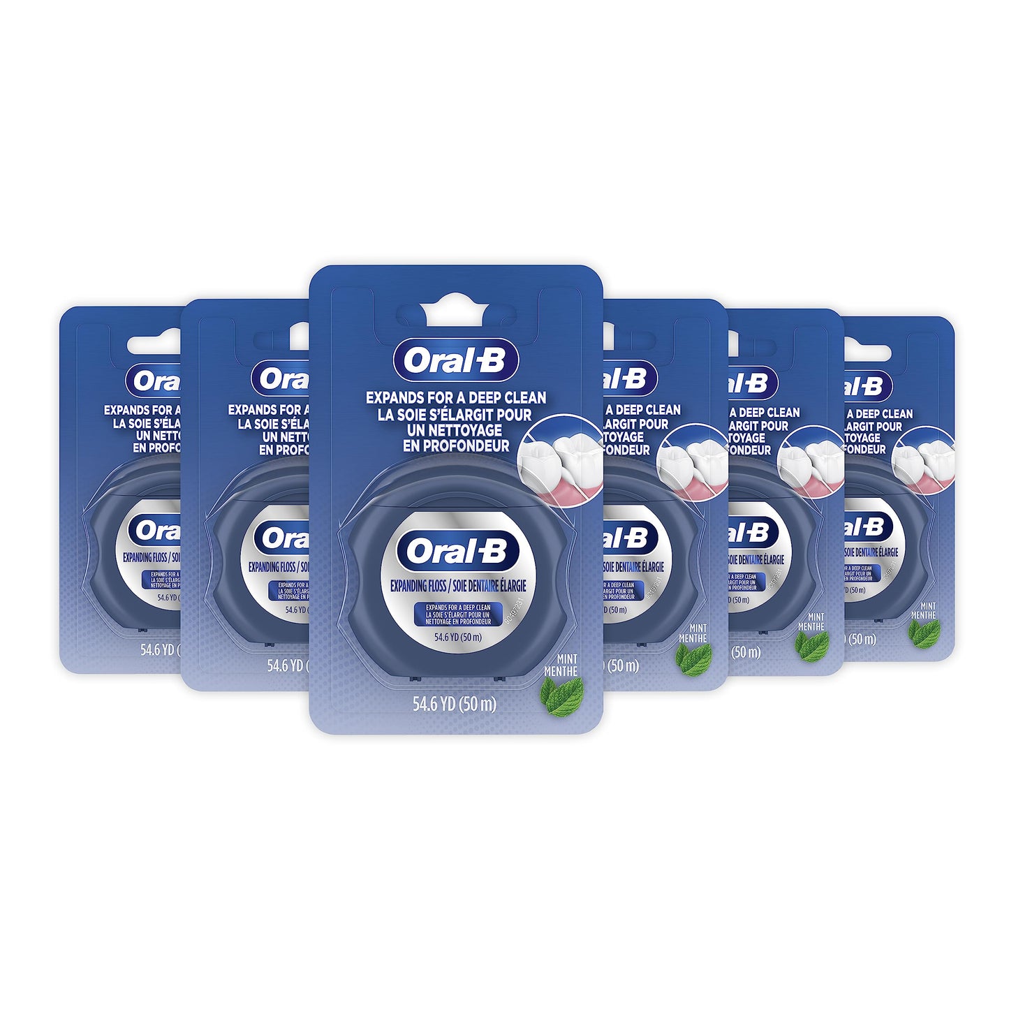Oral-B Expandable Dental Floss – Mint, Deep Clean, 6-Pack (50m)
