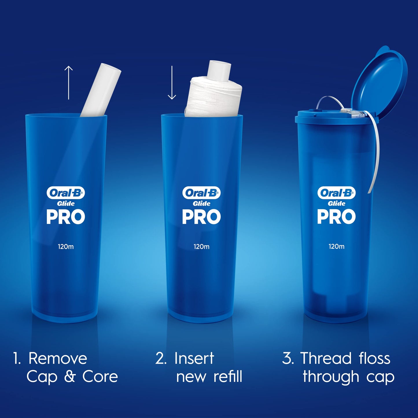 Oral-B Glide PRO Refillable Floss Starter Kit + Refill, 240m