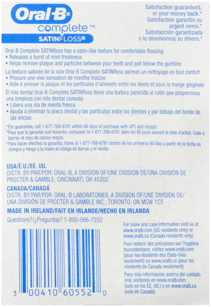 Oral-B Satin Floss Mint – 55 yd, 1 Count | Dental Floss