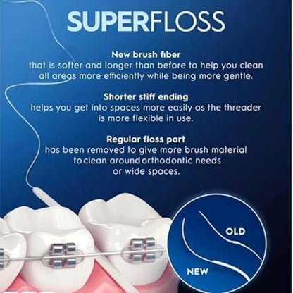 Oral-B Super Floss Pre-Cut Mint Strands, Threaders 50 Count per Pack, Pack of 12
