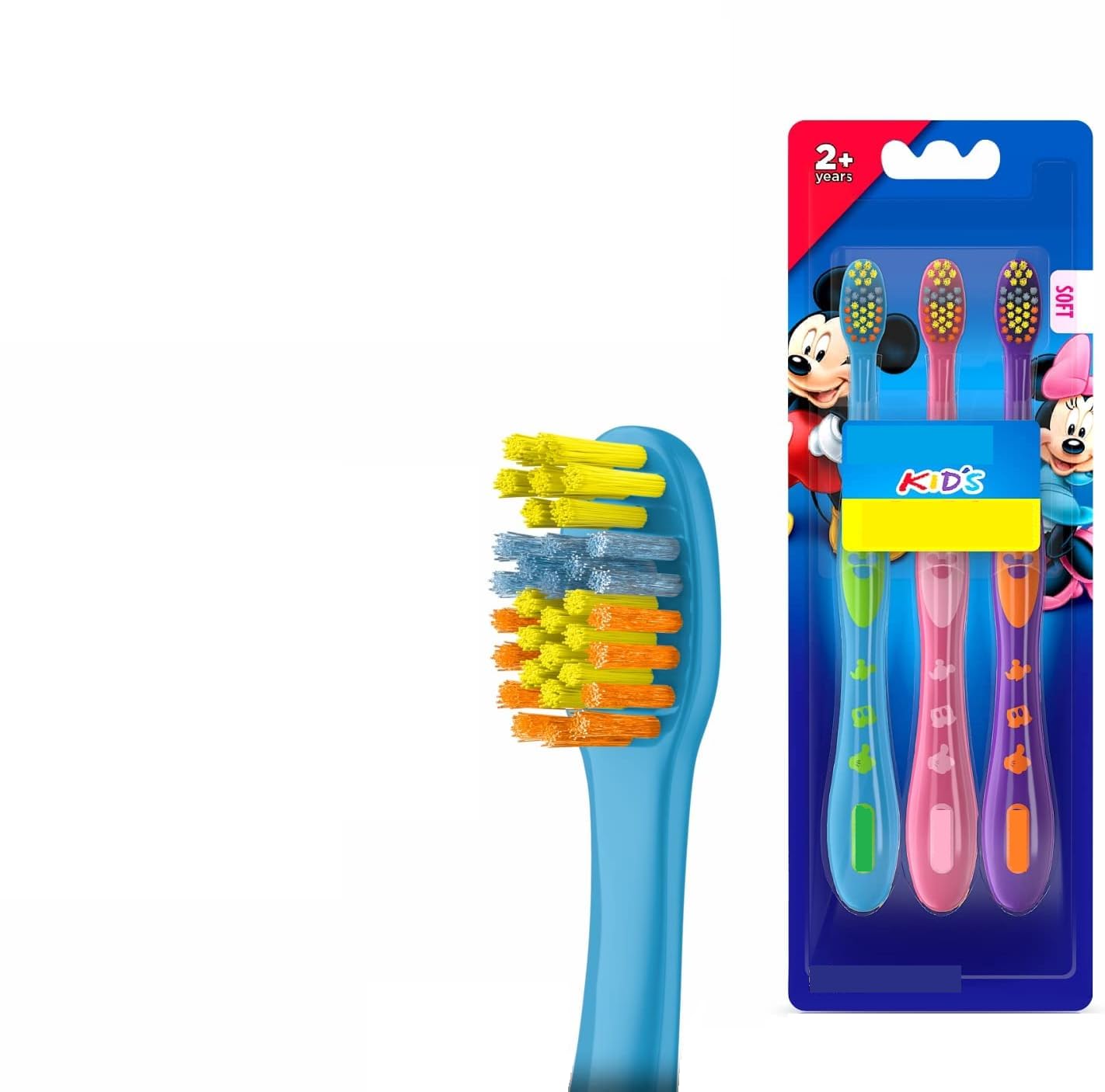 Oral Basics Baby Toothbrush Pack 3 – Mickey & Minnie, Soft Bristles, 24+ Months