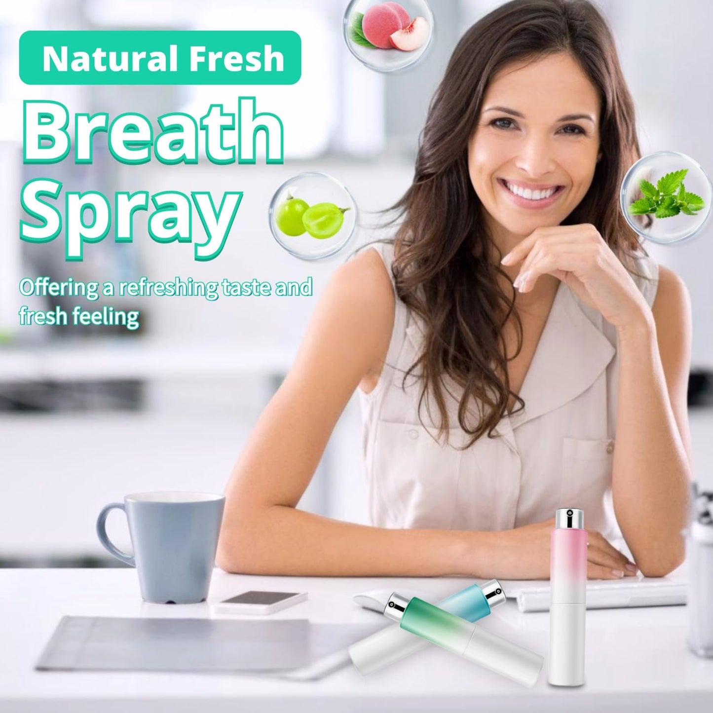Oral Breath Spray 3-Pack – Mint, Peach & Green Grape | Fresh Breath