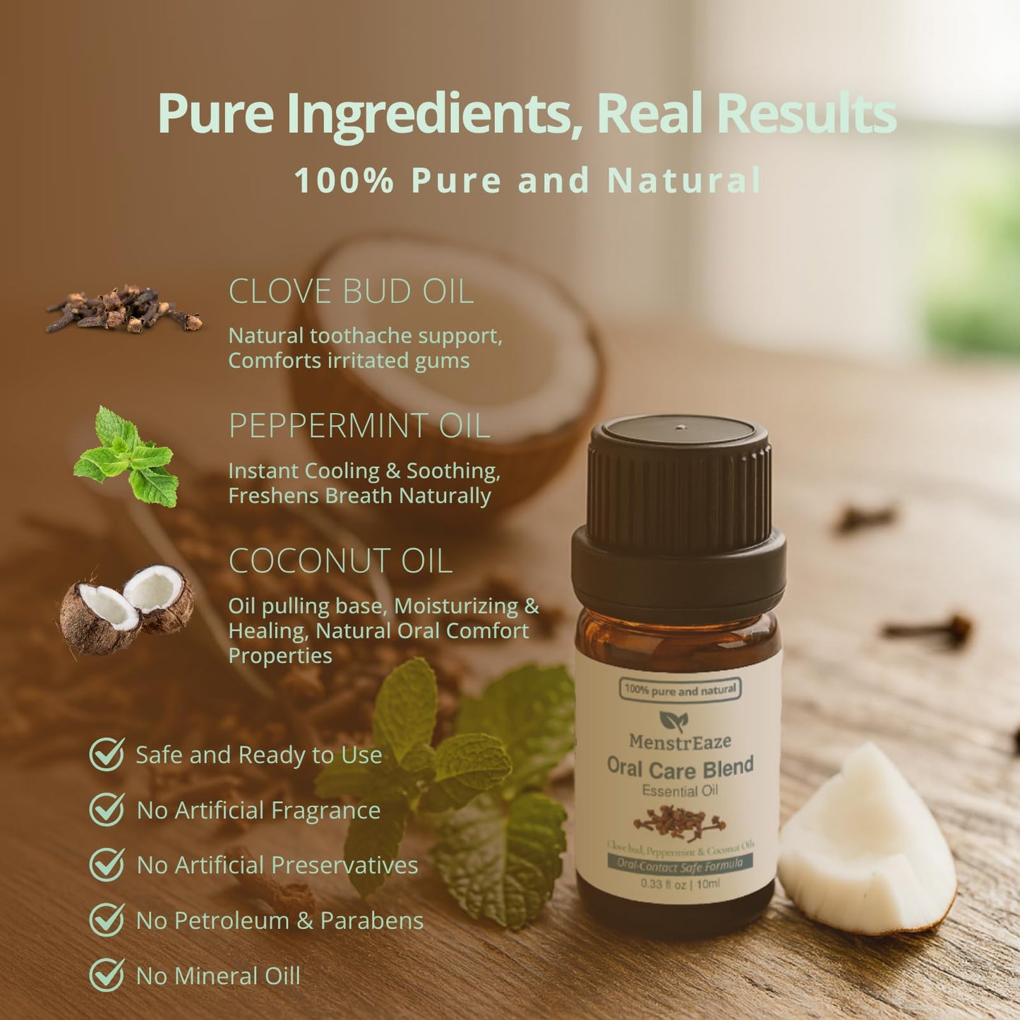 Oral Care Blend: Clove Bud & Peppermint in Coconut Oil for Teeth & Gums
