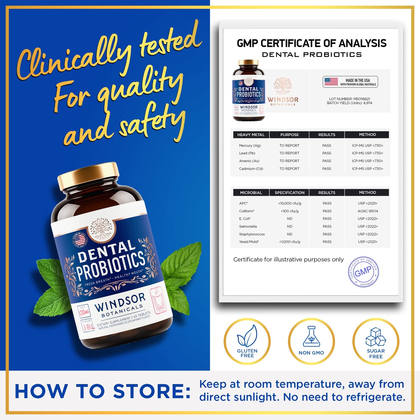 Oral Probiotics for Teeth & Gums – 3bn CFU Dental Probiotic Tablets