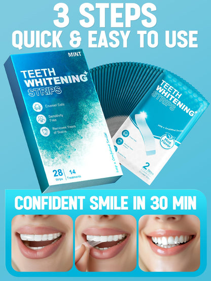 Oralfree Natural Teeth Whitening Strips for Sensitive Teeth | Enamel-Safe, Mint, 28 Strips