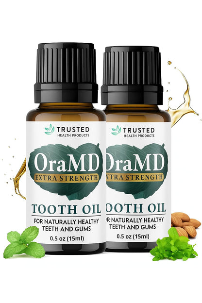 OraMD 4-in-1 Extra Strength Tooth Oil - Clinically Tested Gum Disease & Gingivitis Treatment - All-Natural (2 Pack)