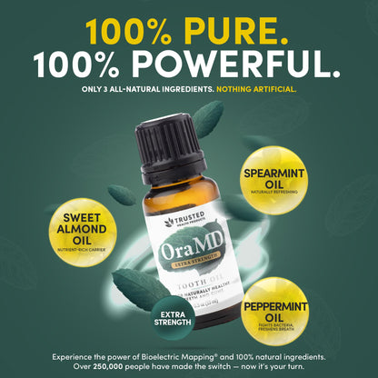 OraMD 4-in-1 Extra Strength Tooth Oil - Clinically Tested Gum Disease & Gingivitis Treatment - All-Natural (2 Pack)