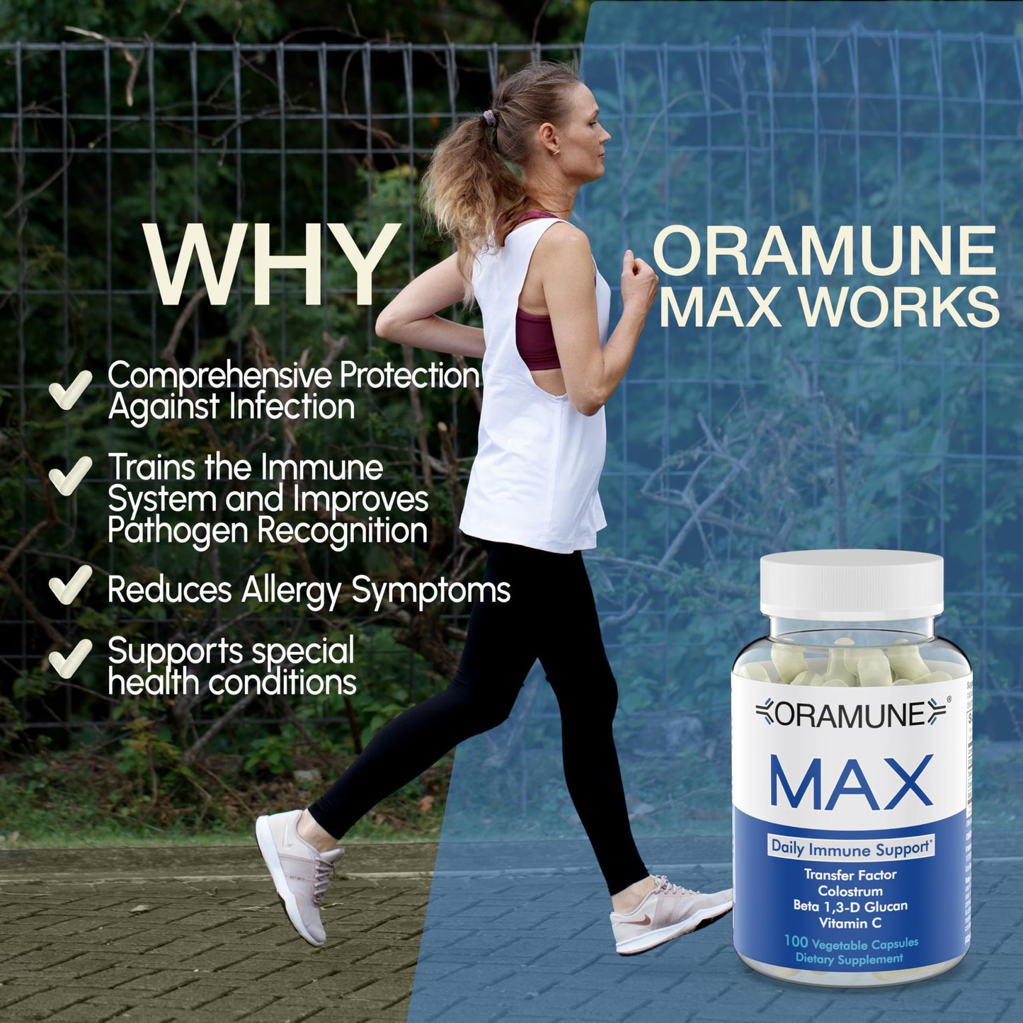 Oramune Max Immune Support — Transfer Factor & Colostrum, 100 Caps