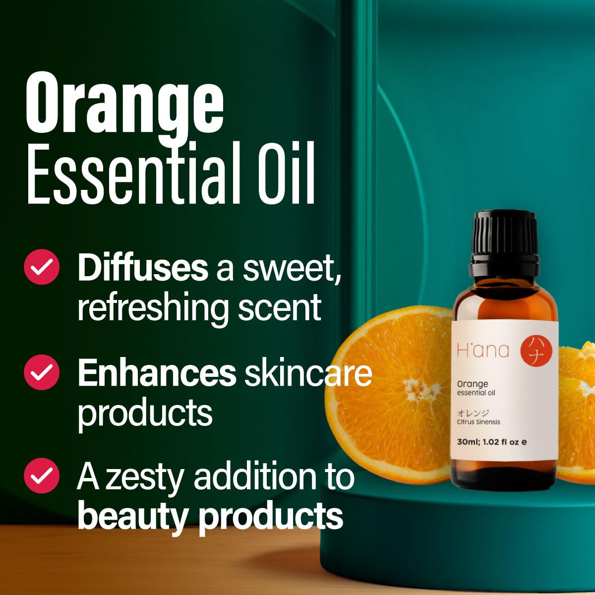 H'ana Orange Essential Oil - 1.02 Fl Oz | Hair, Skin, Diffuser, Aromatherapy, DIY Candle & Soap Making
