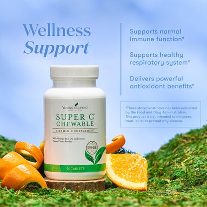 Young Living Super C Chewable Tablets 90ct – Vitamin C with Orange Essential Oil