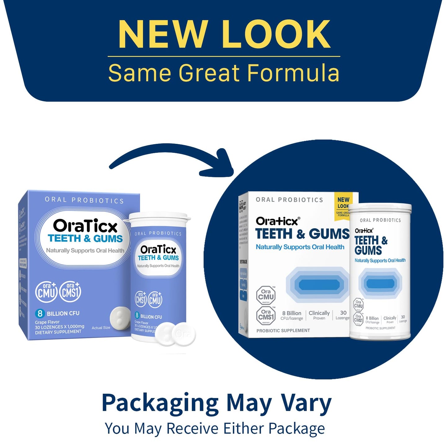 OraTicx Teeth & Gums Oral Probiotics – 8B CFU, Grape Flavor, 30 Lozenges (4-Pack)