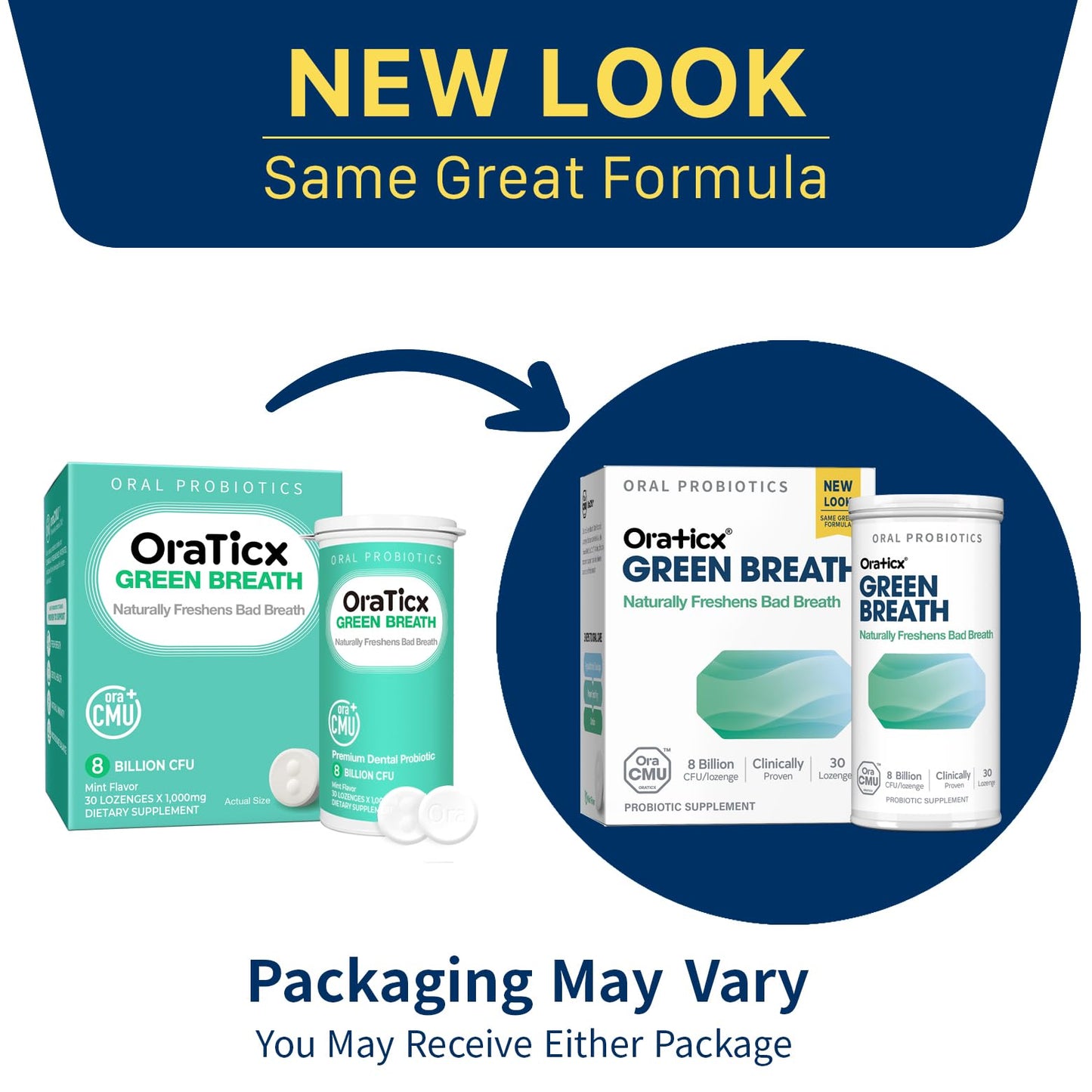 OraTicx Green Breath Probiotics – Mint Flavor, 8B CFU, 30 Lozenges