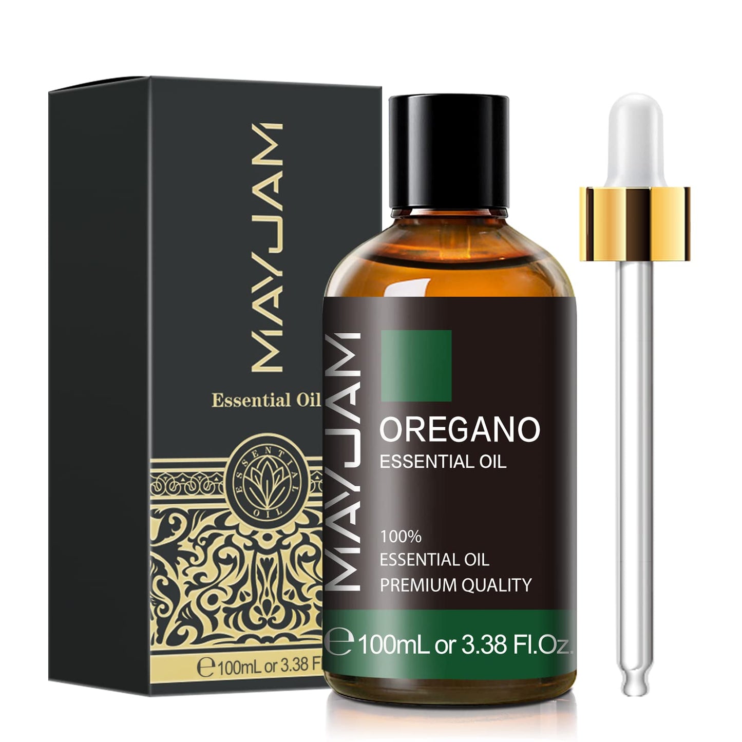 Oregano Essential Oil – MAYJAM Pure Essential Oils for Diffusers, 3.38 fl oz / 100 ml, Premium Glass Dropper