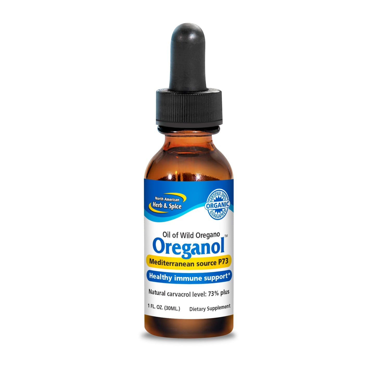 NORTH AMERICAN HERB & SPICE Oreganol P73 – 1 fl oz Pack of 2 – Wild Organic Oregano Oil – Mediterranean Source – Non-GMO | 864 Servings