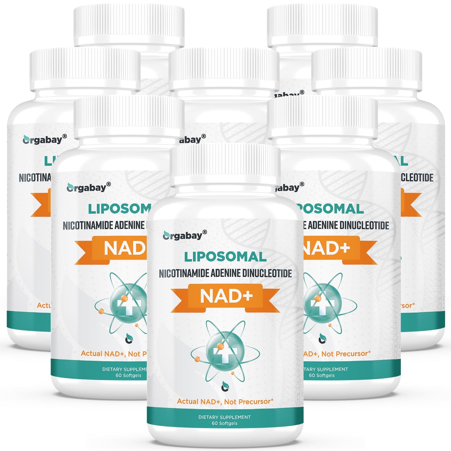 Orgabay Liposomal NAD+ Supplement 500 mg + 250 mg TMG – High Absorption NAD+ | 480 Softgels