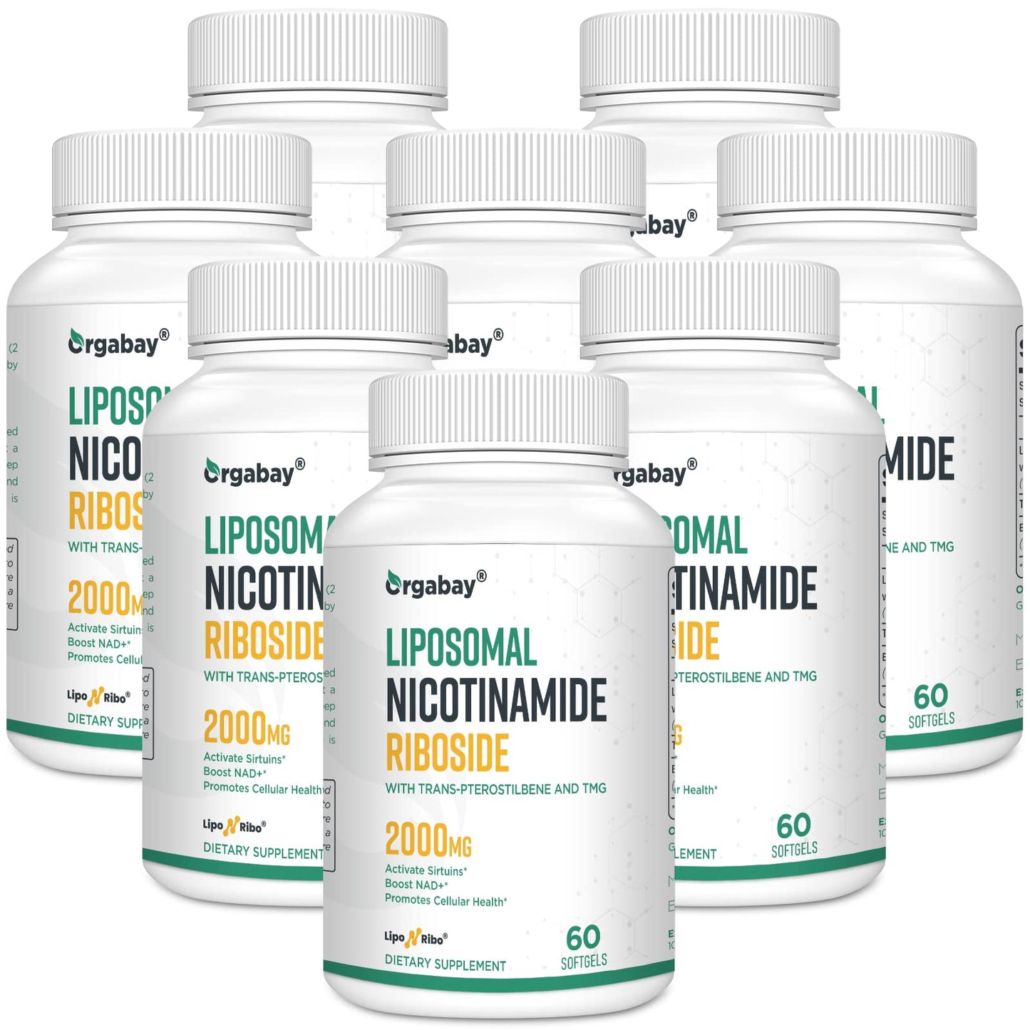Orgabay Liposomal Nicotinamide Riboside 2000 MG with TMG and Pterostilbene – NAD+ Support for Healthy Aging (480 Softgels)