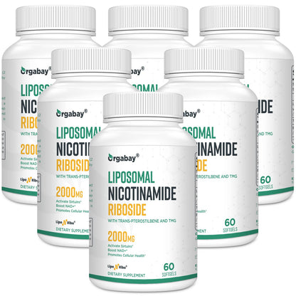 Orgabay Liposomal Nicotinamide Riboside 2000 MG – TMG & Pterostilbene, NAD+ Support, 360 Count