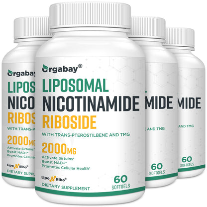 Orgabay Liposomal Nicotinamide Riboside 2000 MG with TMG & Pterostilbene | NAD+ Support, 240 Count