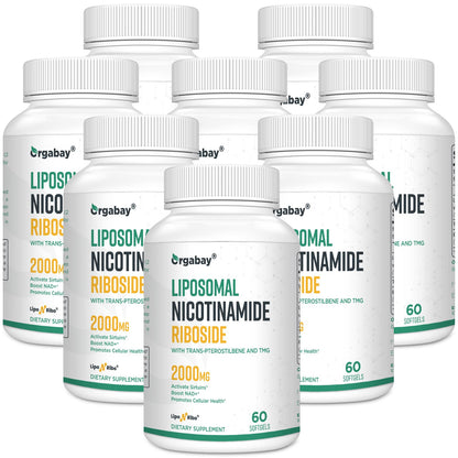 Orgabay Liposomal Nicotinamide Riboside 2000 MG with TMG and Pterostilbene – NAD+ Support for Healthy Aging (480 Softgels)
