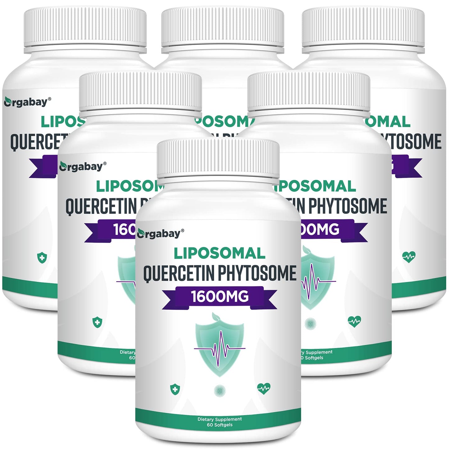 Orgabay Liposomal Quercetin Phytosome 1600 mg – 360 Softgels | Bromelain 200 mg, Zinc 30 mg, Vitamin C, Turmeric