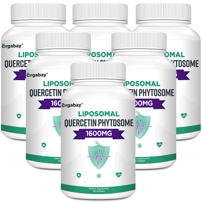 Orgabay Liposomal Quercetin Phytosome 1600 mg – 360 Softgels | Bromelain 200 mg, Zinc 30 mg, Vitamin C, Turmeric