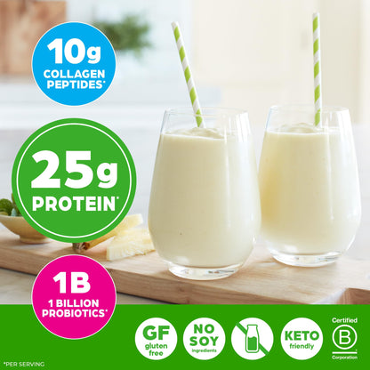 Orgain Protein Powder + Collagen, Vanilla Bean — 25g Protein, 10g Collagen, 1B Probiotics, Gluten Free