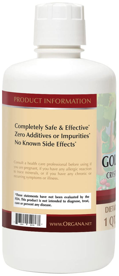 Organa Pure Crystalline Liquid Gold Supplement - 30 PPM, 32 oz Colloidal Minerals
