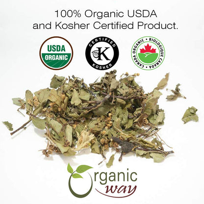 Organic Hawthorn Leaf & Flower Whole Tea (Crataegus monogyna) – European Wild-Harvest, Organic, Kosher & USDA Certified