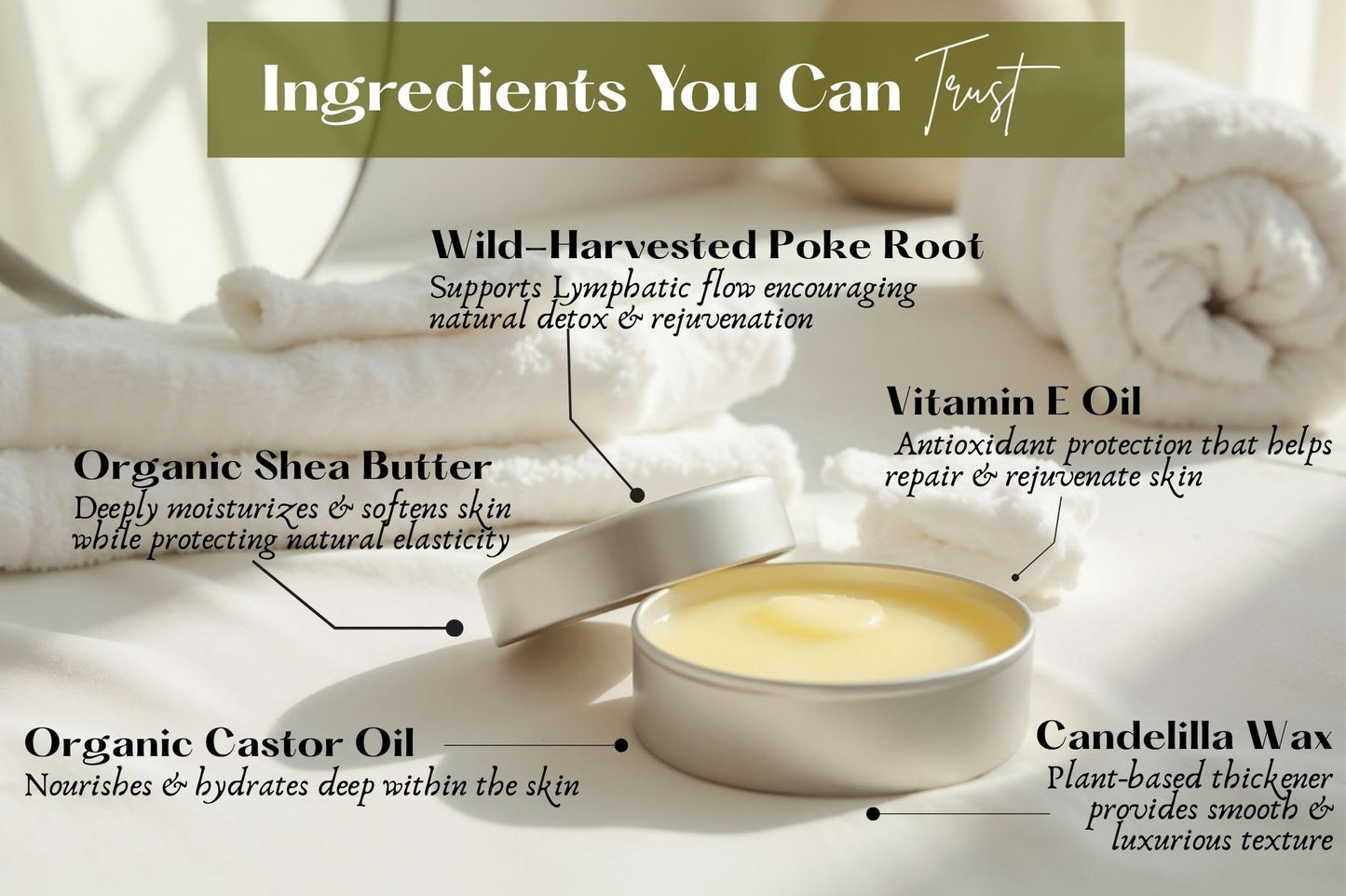 Poke Root & Castor Oil Salve – 1oz, Lymphatic Support & Deep Tissue Relief