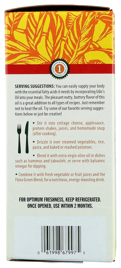 Flora Udo's Oil DHA 3-6-9 Blend - Vegan Omega-3-6-9 for Brain & Eye Health - 17 fl oz