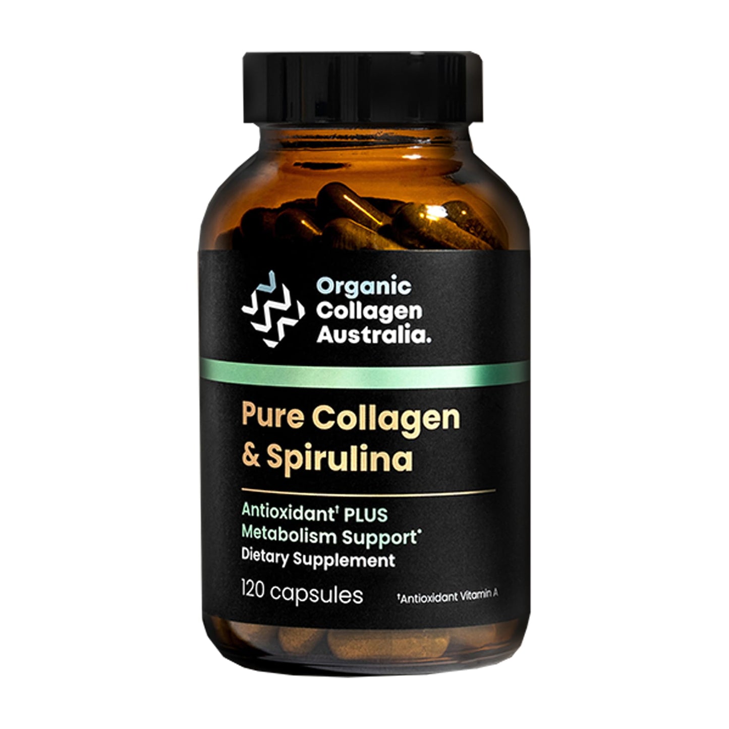 Organic Collagen Australia – Pure Collagen & Spirulina Capsules (120 Capsules)