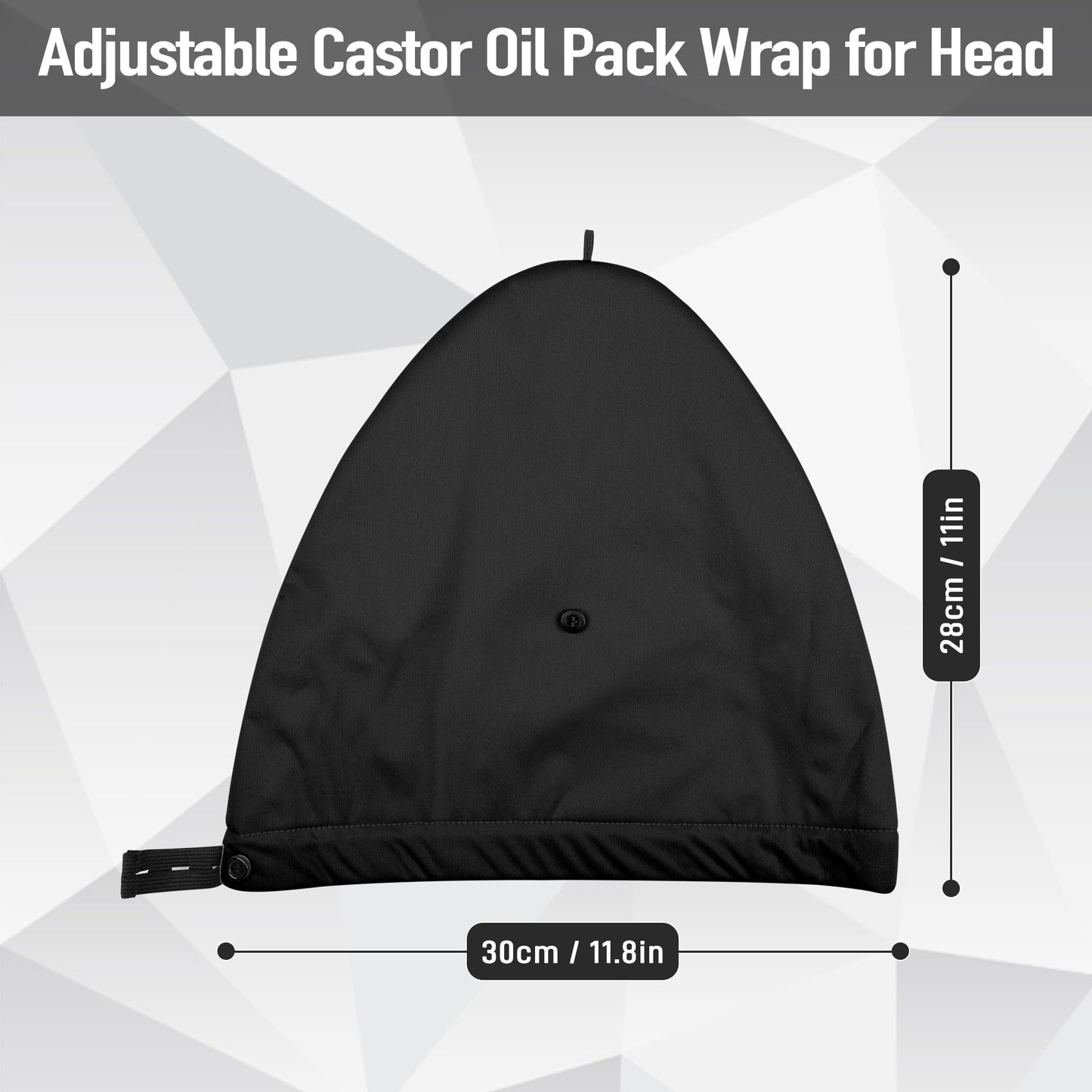 Castor Oil Pack Wrap for Hair - Organic Cotton Head Cap, Reusable Waterproof Hair Hat for Sleep