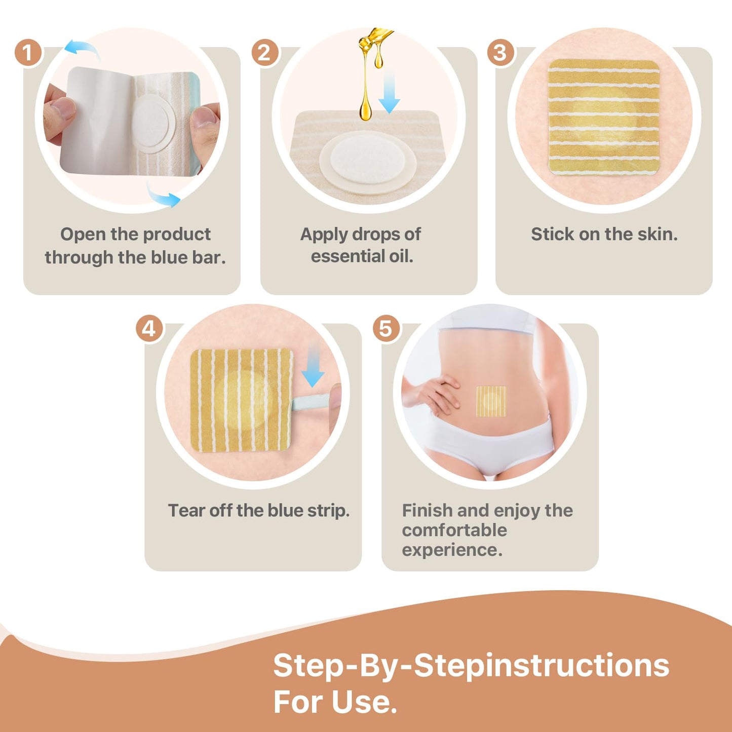 50PCS Silicone Castor Oil Belly Button Patches – Nonwoven Film, Organic Cotton, Disposable Pack