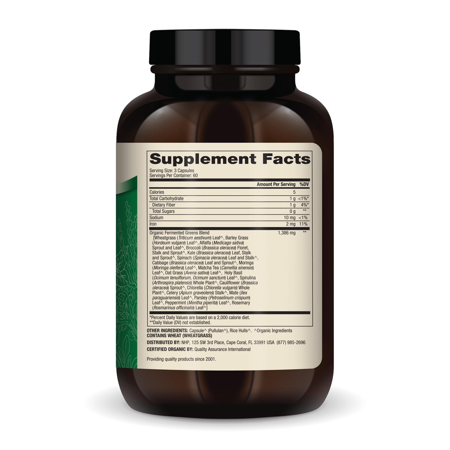 Dr. Mercola Organic Fermented Greens – 30 Servings, 180 Capsules | Immune Support, USDA Organic, Non-GMO